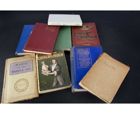 Books hard cover, including Supplementary Magic by Elbiquet 1917 publisher Routledge with Paul Daniels blind stamp good condi