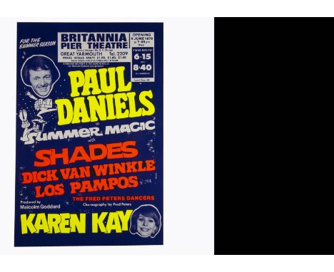 Two Paul Daniels Magic Posters 1979 For "Summer Magic" at the Britannia Pier Theatre, Great Yarmouth, June 1979. Both paper-b