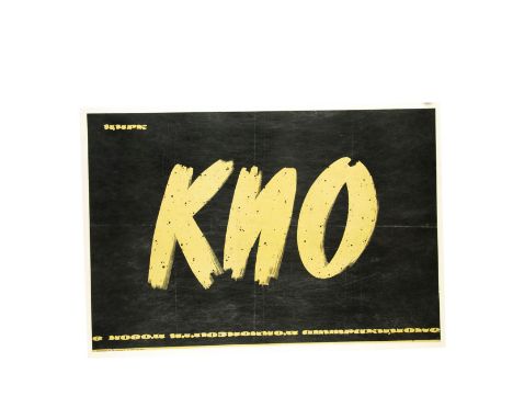 Russian Kio Magic Poster c' 1950's-65 A simple poster design with the name of Kio the Russian magician displayed against a bl