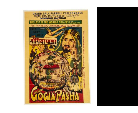 Gogia Pasha Magic Poster c' 1974 Billed as a "Grand Gala Farewell Performance" at the Dominion Southall, June 1974, this post