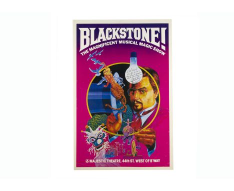 Blackstone Magic Poster 1980 For Harry Blackstone Jr (1934-97) at the Majestic Theatre, off Broadway, the poster autographed 