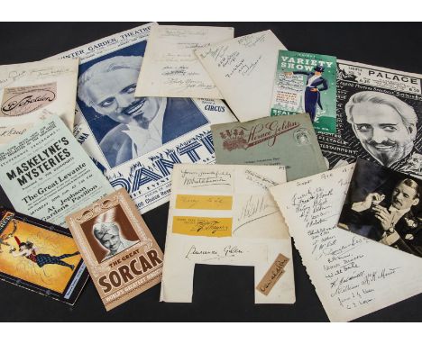 Brochures, leaflets, photograph including  contemporary photograph of Maskelynne signed,  Leaflet with Fogel Willane and othe