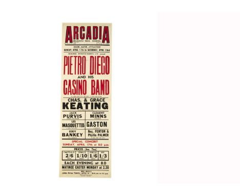 Two Vintage Magic Posters c' 1920's Variety posters for the Arcadia Skegness including Jack Purvis "Humorist & Conjurer" & Th