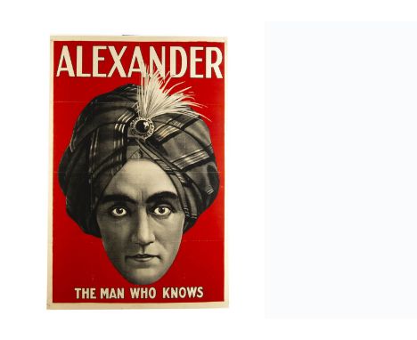Alexander Magic Poster c' 1915-20's Poster for the great American mind-reader &amp; magician Alexander (Claude Alexander Conl