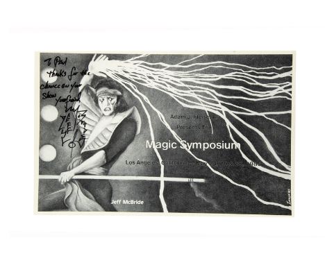 Jeff McBride Magic Poster 1985 Autographed by McBride &amp; dedicated "To Paul thanks for the chance on your show…", the post