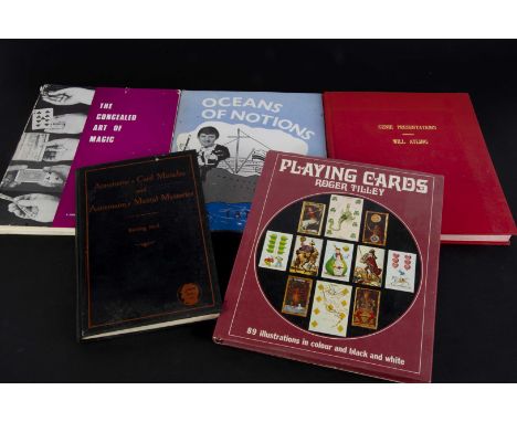 Books hard cover, 5 Genie Presentations by will Ayling, Oceans of Notions by Ian Adair with inscription to Paul Daniels and P