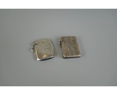 2 hallmarked silver vesta cases 