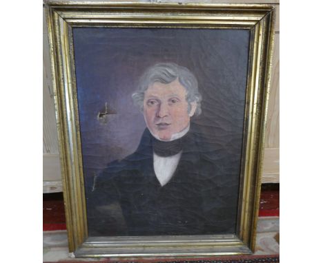 Oil on canvas portrait of gent - Approx IS: 48cm x 62cm