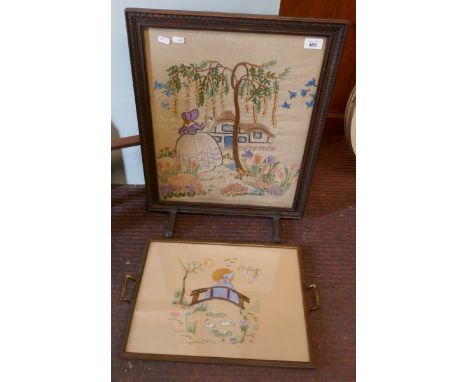 Art Deco fire screen and serving tray 