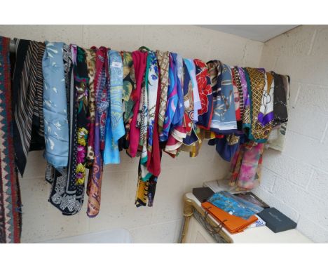 Large collection of silk scarves to include many designers - Hermes, Gucci etc 