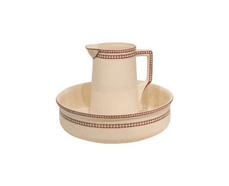 Villeroy &amp; Boch antikes Wasch Set, Keramik, bestehend aus Waschschuessel Hoehe 13,5 cm, durchmesser 41,5 cm und Wasserkan