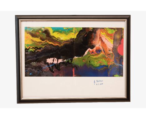 Gerhard Richter* (1932),  Sonderdruck/ Lack hinter Glas nach dem Gemaelde Flow 933-3 von 2013, 2018 rechts unten signiert und