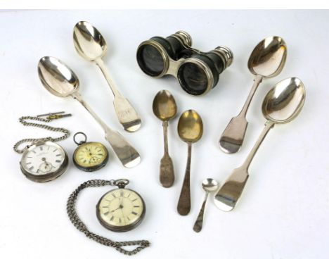 Three open faced silver pocket watches with enamel dials, key wound movements, railway minute tracks, two with subsidiary sec