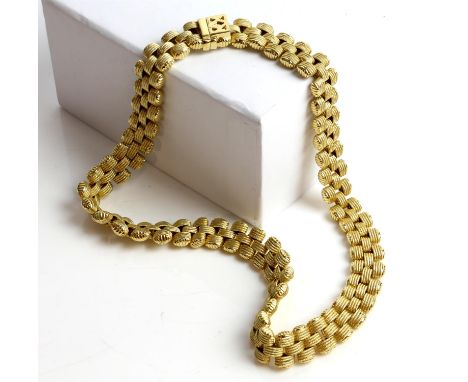 Textured brick link necklace, in 18ct yellow gold, length 45cmCondition Report:  Gross weight 70.4 gramsFully hallmarked 18ct