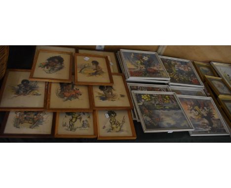 A Collection of Ten Various Australian Prints together with Eleven Floral Prints Painted for the Shell Company of Australia b