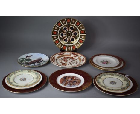 A Collection of Various Decorated Plates to Include Royal Worcester Chantilly, Minton Floral Examples, Spode Hawk Plate, Roya