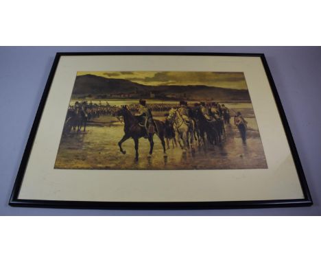 A Framed Military Print, The Passage of the Bidassoa by Wellingtons Army, 7th October 1813 by J P Beadle 
