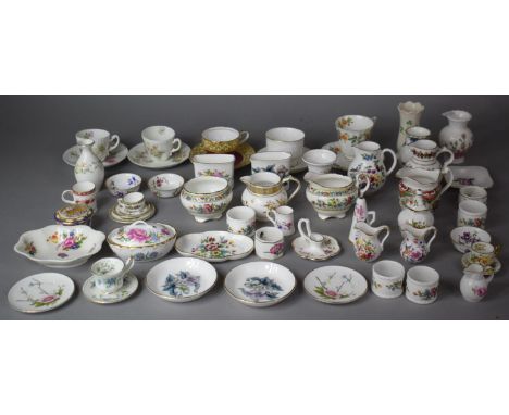 A Collection of Various Ceramics to Include Royal Worcester Miniature Jugs, Coalport Ming Rose Napkin Rings, Belleek Vase, Ay