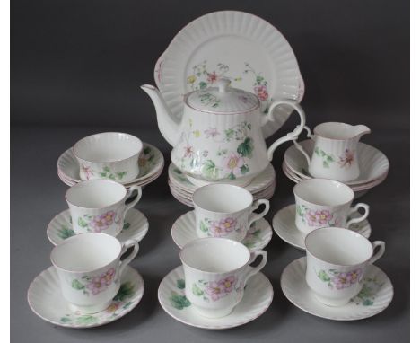 A Royal Stafford Part Breakfast Service to Comprise Six Cups, Six Saucers, Six Side Plates, Milk, Sugar, Teapot, Six Bowls an