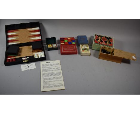 A Collection of Various Vintage Toys to Include Wooden Chess Set, Chad Valley Boxed Example, Cars Etc 