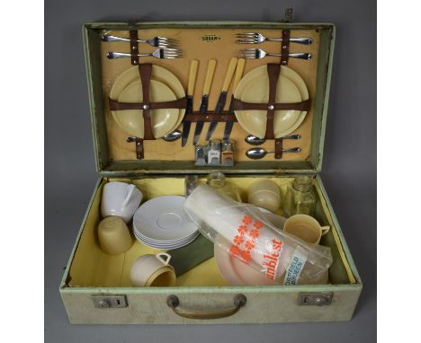 A Vintage Cased Sirram Picnic Hamper with Contents, 49c5cms Wide 