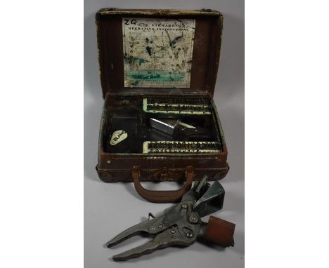 A Vintage Cased Agricultural Ear Marker Operating Set by Horstmann 