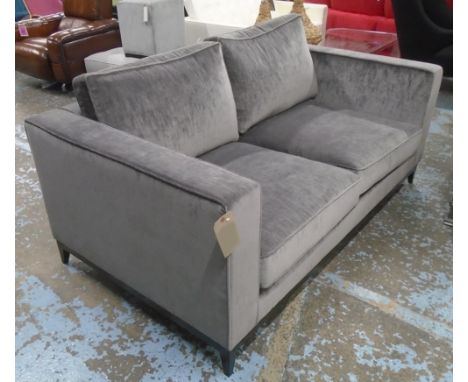 SOFA, Contemporary style in grey chenille, 100cm D x 72cm H x 179cm W.