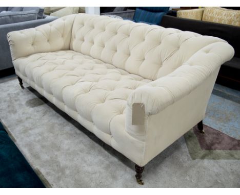 GEORGE SMITH SOFA, soft deep padded and button upholstered, labelled 'George Smith', 235cm x 115cm D.