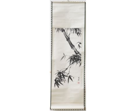 A GROUP OF NINE CHINESE SCROLL PRINTS (9)Various subjects, including birds in branches, bamboo and flowers, largest 93cm by 3