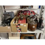 Plated Ware: Plated cutlery including boxed sets, teapots, coffee pot, biscuit barrel, gravy boat,
