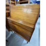 Richard Hornby Design: Bureau in teak for Fyne Ladye Furniture. Drop down lockable front, fully