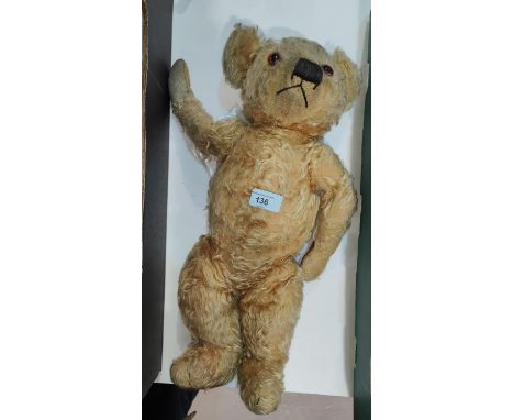 A vintage Merrythought&nbsp;Teddy Bear (name tag on foot) (worn) 