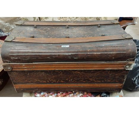 A vintage tin trunk 