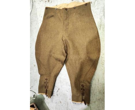 A pair of womens land army khaki breeches, WWII period 