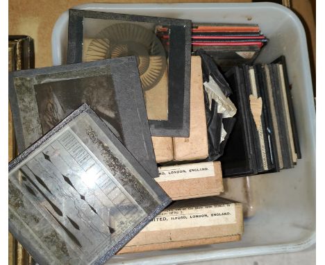 A selection of magic lantern slides:&nbsp; churches; trains; etc. 