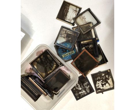 A collection of magic lantern slides, skiing in Switzerland 1910-1920 