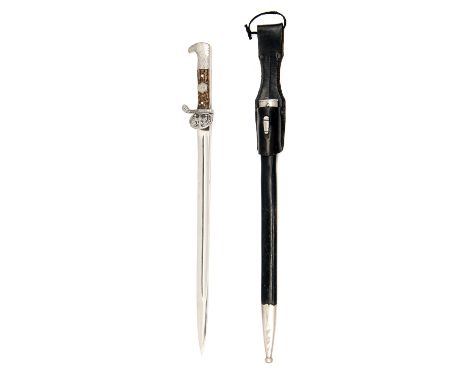 EWALD CLEFF, SOLINGEN A VERY LONG PRE-WW2 WEIMAR POLICE CLAMSHELL BAYONET, a classic example of an unaltered Weimar Police ba