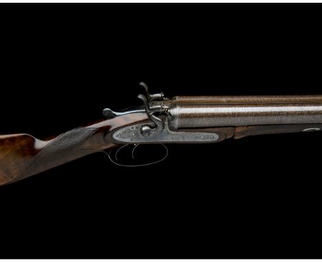 WESTLEY RICHARDS A 12-BORE 1864 PATENT SINGLE-BITE SNAP-ACTION TOPLEVER BAR-IN-WOOD HAMMERGUN, serial no. 11023, converted fr