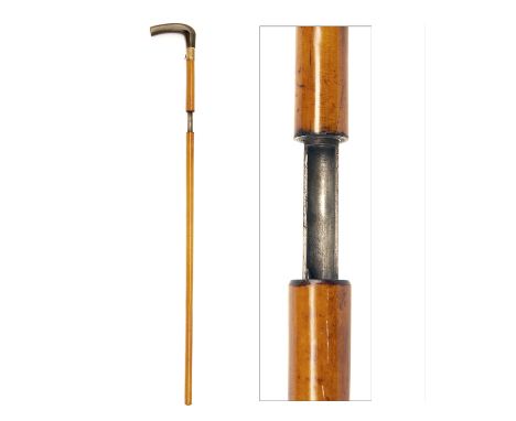 A 7mm (CANE) WALKING-STICK GUN, UNSIGNED, MODEL 'DUMONTHIER PATENT', no visible serial number, circa 1875, with plain cane co