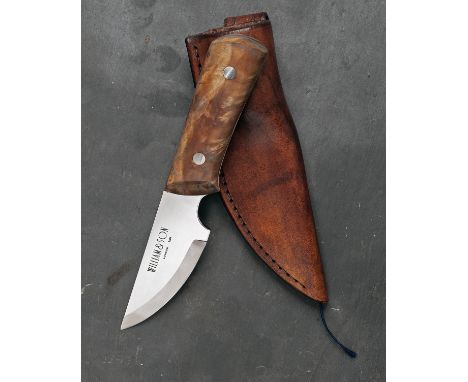 WILLIAM & SON, LONDON A SKINNING KNIFE, ref. WR001317, serial no. 0301, with 2 1/2in. clip-point blade signed on the left fac