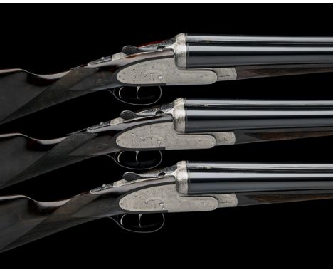 ARMAS GARBI A TRIO OF 12-BORE SELF-OPENING SIDELOCK EJECTORS, serial no. 17191 / 2 / 3, No.3 with extra barrels, circa 1990, 