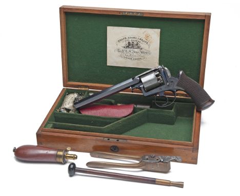 DEANE ADAMS &amp; DEANE, LONDON A GOOD CASED 54-BORE SELF-COCKING REVOLVER, MODEL 'ADAMS 1851 PATENT', serial no. 1577, circa