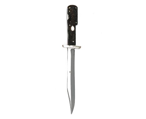 G. IBBERSON FOR COGSWELL & HARRISON, LONDON A SCARCE FOLDING BOWIE-KNIFE, circa 1925, with narrow clip-point 7in. blade, the 