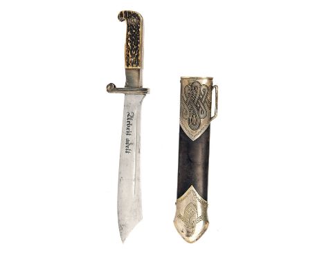 CARL EICKHORN, SOLINGEN AN INITIAL PRODUCTION RAD HEWER WITH FULL STAG GRIPS, a very early RAD hewer with the initial product