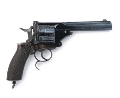 A RARE .577 (BOXER) FIVE-SHOT REVOLVER, UNSIGNED, MODEL 'PRYSE-ACTION', no visible serial number, circa 1880, with semi octag