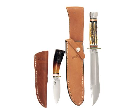 MARBLES, USA TWO BOXED COLLECTABLE SHEATH-KNIVES, the first a 'Sport '99'' Red Stag Carver, serial no. 46 from a limited edit