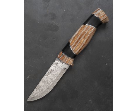 WILLIAM & SON, LONDON A FINE CASED LIMITED EDITION SPORTING KNIFE WITH FOSSILISED MAMMOTH TOOTH HILT, ref. WR001471, serial n