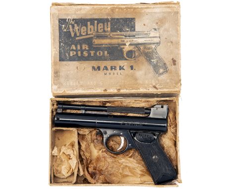 WEBLEY &amp; SCOTT, BIRMINGHAM A BOXED .177 BARREL-COCKING AIR-PISTOL MODEL 'POST-WAR MKI', batch no. 306, (possibly 902), wi