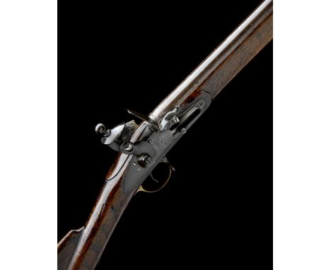 A .750 FLINTLOCK MUSKET, UNSIGNED, MODEL 'INDIA PATTERN BROWN-BESS', no visible serial number, circa 1815, with Birmingham pr