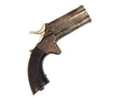 A .32 RIMFIRE TURN-OVER VEST-PISTOL, UNSIGNED, MODEL 'WOODWARD PATENT', serial no. 994, circa 1865, with 2 1/4in. turn over b